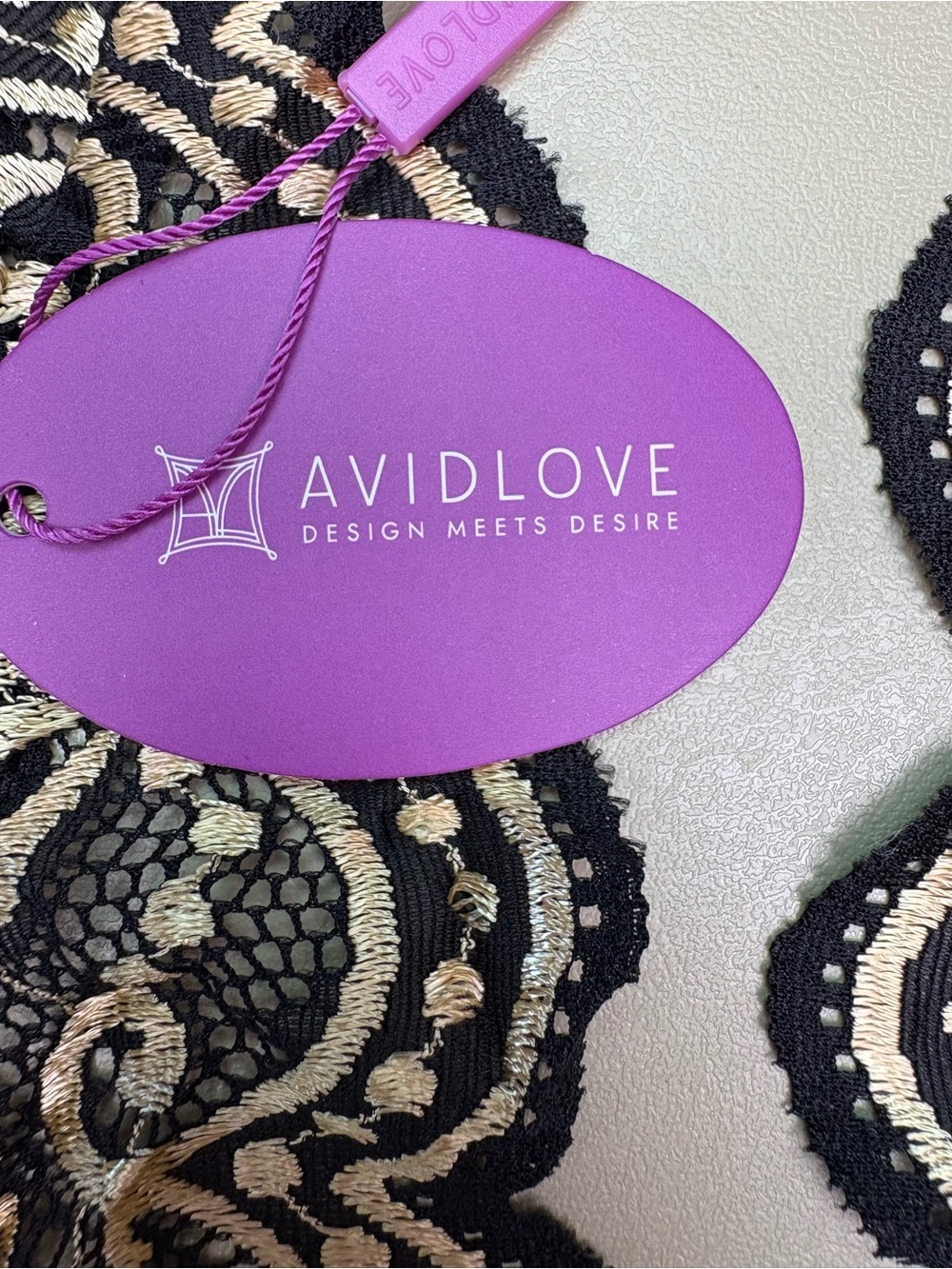 Avidlove Lace Teddy Bodysuit Black Gold Halter Cutout Lingerie 18W NWT - Picture 4 of 10
